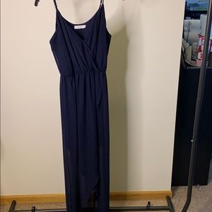 Navy hi-low dress